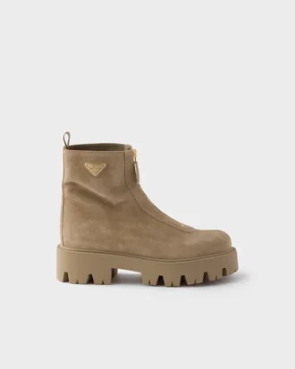 Botines de ante con cremallera