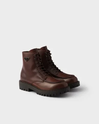 Botines de cuero con cordones