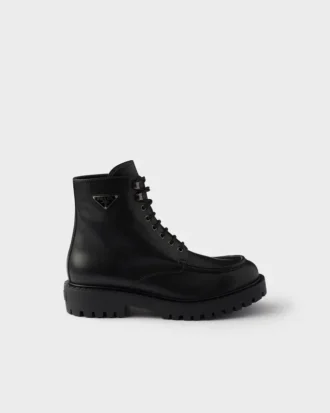 Botines de cuero con cordones