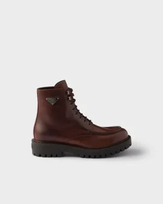 Botines de cuero con cordones