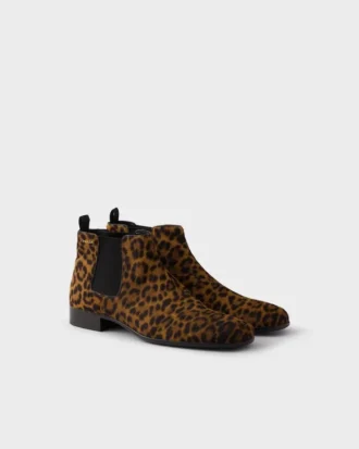 Botines de piel estampada