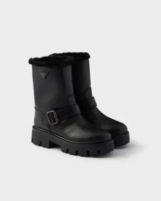 Botines de piel y borreguillo