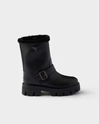 Botines de piel y borreguillo