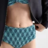 Braguita de bikini de jersey con estampado de cuadros Braguita de bikini de jersey con estampado de cuadros