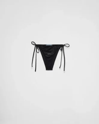 Braguita de bikini de jersey con pedrería