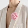 Broche de flor de popelín y metal