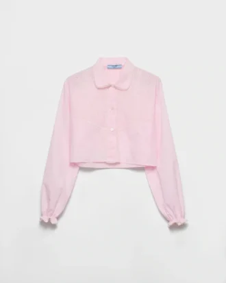Camisa corta de batista bordada