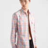 Camisa de algodón a cuadros con botones Camisa de algodón a cuadros con botones
