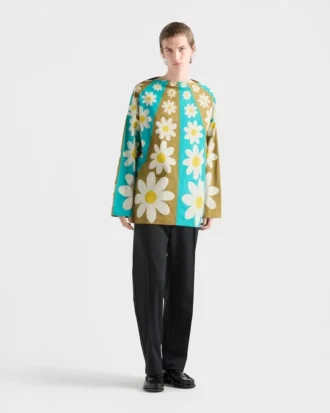 Camisa de algodón estampada