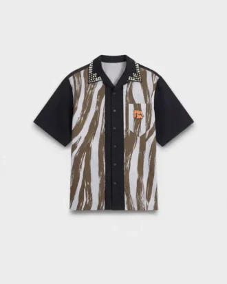 Camisa de algodón estampada Timecapsule con tachuelas