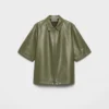 Camisa de cuero napa con cremallera Camisa de cuero napa con cremallera