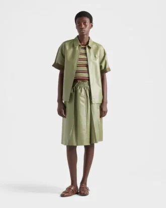 Camisa de cuero napa con cremallera