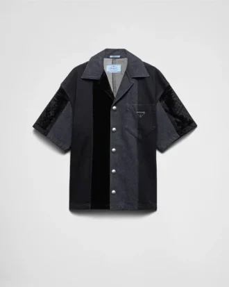 Camisa de denim con patchwork