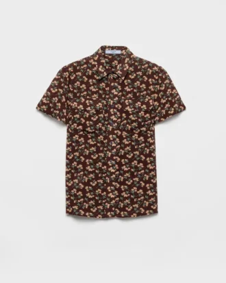 Camisa de georgette de manga corta con estampado floral