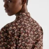 Camisa de georgette de manga corta con estampado floral Camisa de georgette de manga corta con estampado floral