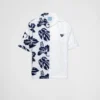 Camisa de manga corta de algodón grueso con estampado a dos tonos Camisa de manga corta de algodón grueso con estampado a dos tonos
