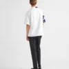 Camisa de manga corta de algodón grueso con estampado a dos tonos Camisa de manga corta de algodón grueso con estampado a dos tonos