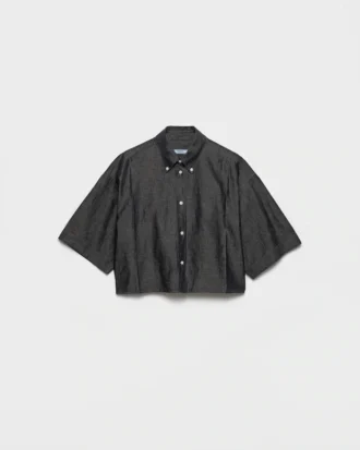 Camisa de manga corta de cambray