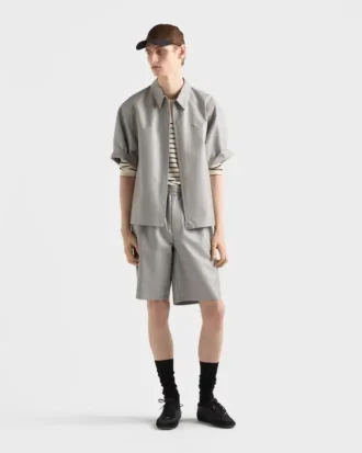 Camisa de manga corta de piel napa