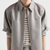 Camisa de manga corta de piel napa Camisa de manga corta de piel napa