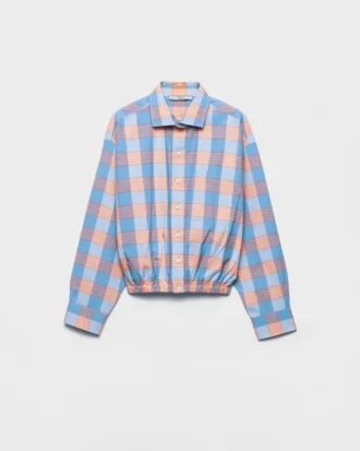 Camisa de popelín a cuadros Camisa de popelín a cuadros