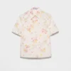 Camisa de popelín con estampado floral y manga corta Camisa de popelín con estampado floral y manga corta