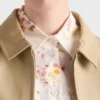 Camisa de popelín con estampado floral y manga corta Camisa de popelín con estampado floral y manga corta