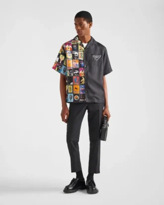 Camisa de sarga de seda Double Match Camisa de sarga de seda Double Match