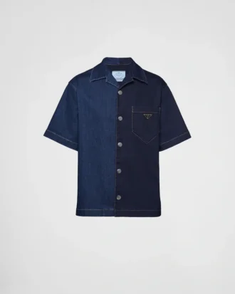 Camisa vaquera lavada de doble tono