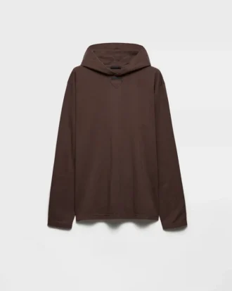 Camiseta con capucha de algodón de manga larga