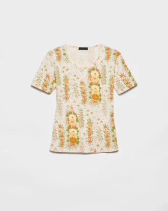 Camiseta de algodón con estampado floral