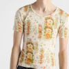 Camiseta de algodón con estampado floral Camiseta de algodón con estampado floral