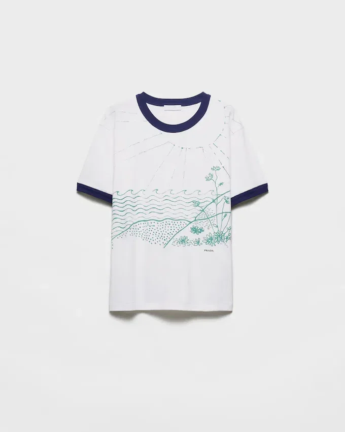 Camiseta de algodón estampada Camiseta de algodón estampada