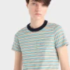 Camiseta de algodón Lisle a rayas Camiseta de algodón Lisle a rayas