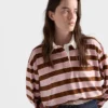 Camiseta de algodón Lisle de manga larga con estampado Bayadere