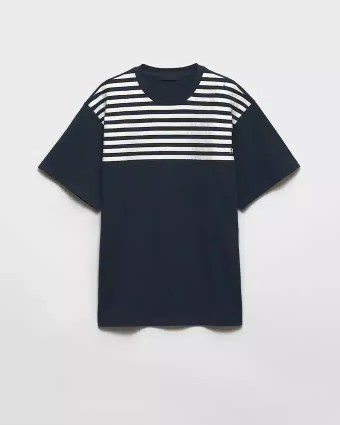 Camiseta oversize de algodón a rayas Camiseta oversize de algodón a rayas