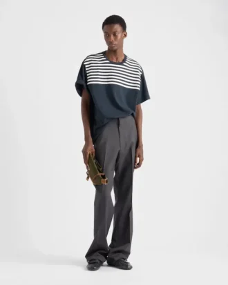 Camiseta oversize de algodón a rayas