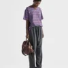 Camiseta oversize de jersey a rayas Camiseta oversize de jersey a rayas