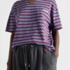 Camiseta oversize de jersey a rayas Camiseta oversize de jersey a rayas
