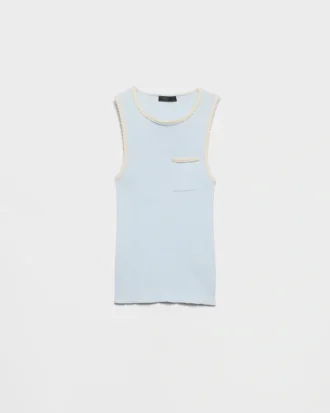 Camiseta sin mangas de algodón bordada