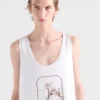 Camiseta sin mangas de algodón estampada Camiseta sin mangas de algodón estampada