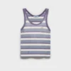 Camiseta sin mangas de jersey a rayas Bayadere