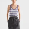 Camiseta sin mangas de jersey a rayas Bayadere