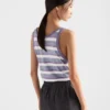 Camiseta sin mangas de jersey a rayas Bayadere