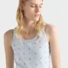 Camiseta sin mangas de punto acanalado con estampado de ramos de flores Camiseta sin mangas de punto acanalado con estampado de ramos de flores