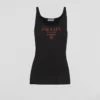 Camiseta sin mangas de seda con logotipo Camiseta sin mangas de seda con logotipo