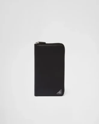 Cartera con cremallera de piel Saffiano