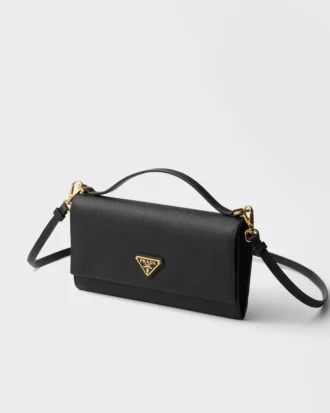 Cartera de piel Saffiano con correa para el hombro