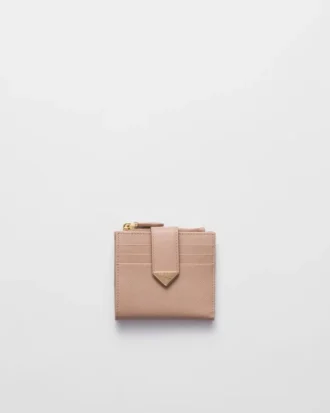 Cartera pequeña de piel Saffiano y lisa