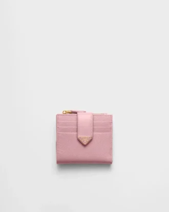 Cartera pequeña de piel Saffiano y lisa